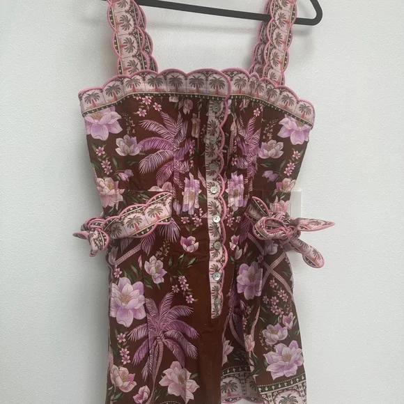 FARM Rio Tropical Pink and Brown Romper - Picture 3 of 4